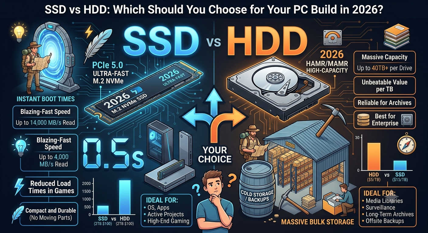 SSD vs HDD: Which Should You Choose for Your PC Build 2026